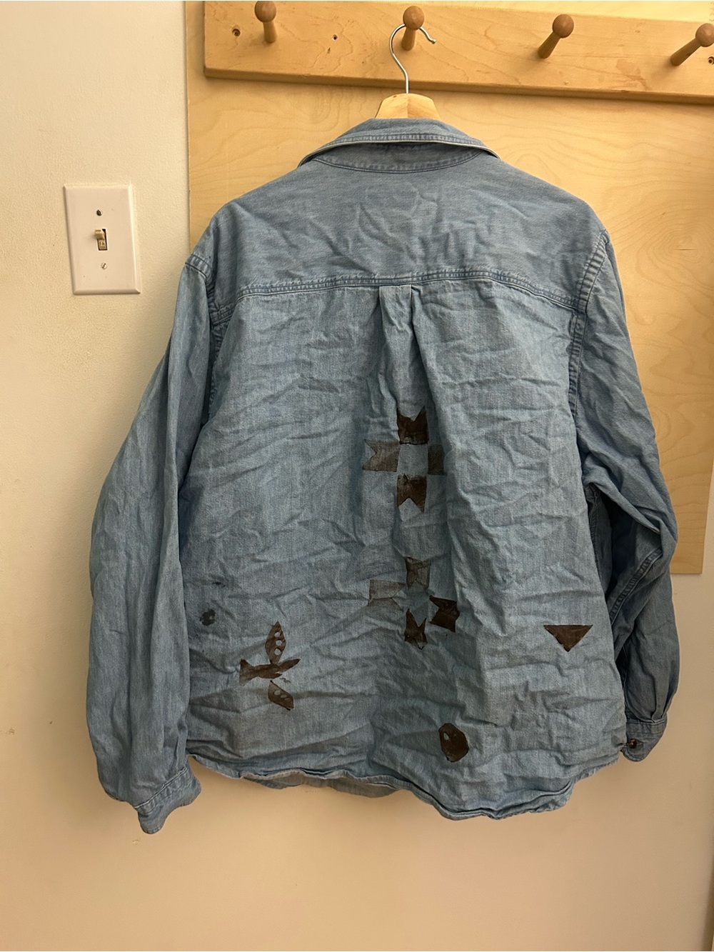 Patchwork big pockets utility Denim Shirt Jacket 2X - Picture 4 of 5